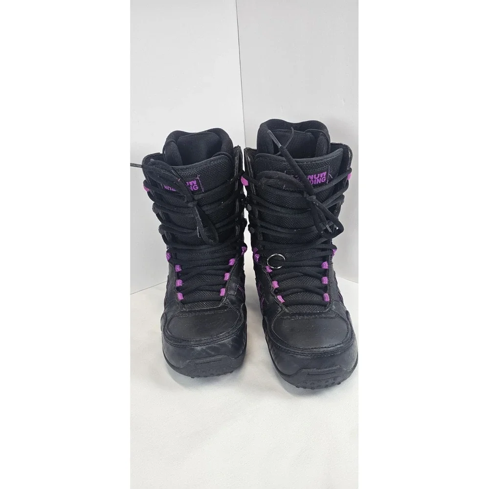 K2 Range Snowboard Boots Womens 8 Black Purple Lace‎ Up Winter Riding